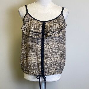 Maurices Black and Tan Geometric Camisole